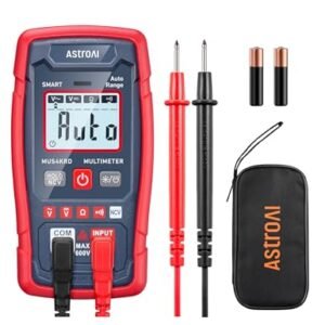 Multimetru digital AstroAI MUS4KRD 4000 Counts cu Auto Range, NCV și tester tensiune AC/DC pentru măsurare voltaj, rezistență și continuitate
