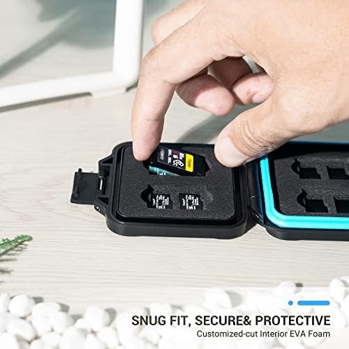 Cutie portabilă JJC pentru carduri de memorie, 12 sloturi – 4× CFexpress Type A + 8× MicroSD, rezistentă la apă și șocuri - imagine 4