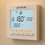 Termostat programabil AVStar pentru centrală pe gaz, display LCD iluminat, alimentare pe baterii
