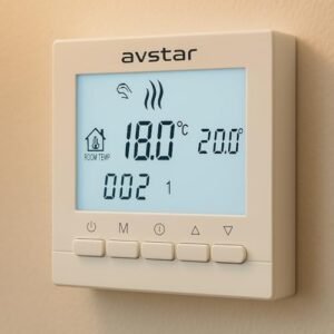 Termostat programabil AVStar pentru centrală pe gaz, display LCD iluminat, alimentare pe baterii