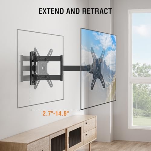 Suport TV/Monitor de perete Full Motion pentru ecrane 14–42”, braț extensibil cu rotire și înclinare, VESA 200x200 mm, max. 15 kg - imagine 3