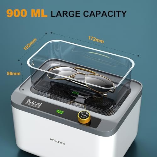 Aparat de curățare cu ultrasunete Hogance 900 ml 75W, 6 moduri timp + Degas, pentru bijuterii, ochelari, ceasuri și aparate dentare - imagine 2