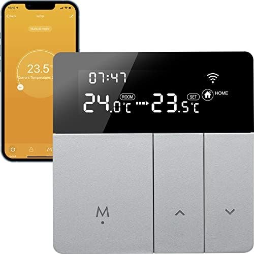 Termostat inteligent WiFi Beok pentru centrală pe gaz, programabil, compatibil Smart Life / Alexa / Google Home