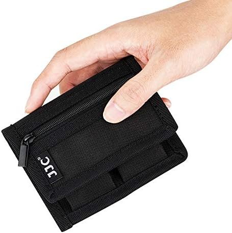 Husă / pouch JJC pentru baterii și accesorii foto, geantă compactă de depozitare cu fermoar – negru - imagine 4