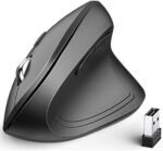 Mouse ergonomic vertical wireless iClever, 6 butoane, DPI reglabil 1000/1600/2000/2400, mouse optic 2.4G confortabil pentru laptop, PC, Mac și Windows