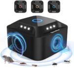 Aparat cu ultrasunete anti-șoareci și șobolani 360°, frecvență reglabilă, cu lumină LED stroboscopică, repelent rozătoare pentru priză – interior