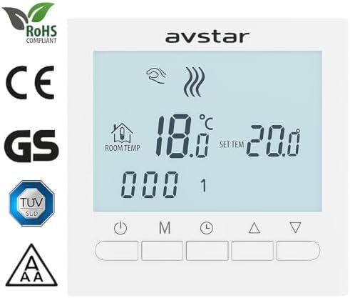 Termostat programabil AVStar pentru centrală pe gaz, display LCD iluminat, alimentare pe baterii - imagine 5