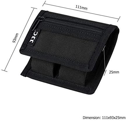 Husă / pouch JJC pentru baterii și accesorii foto, geantă compactă de depozitare cu fermoar – negru - imagine 8