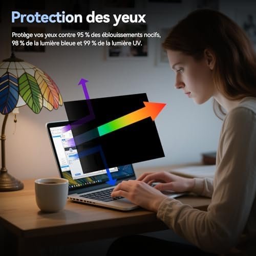 Filtru de confidențialitate laptop Protescreen 15.6” 16:9, protecție 360°, anti blue light & anti-glare - imagine 3
