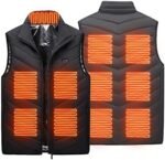 Vestă încălzită electrică unisex Y-KINZ cu 11 zone de încălzire, alimentare USB, vestă termică pentru iarnă (fără baterie inclusă) - XL