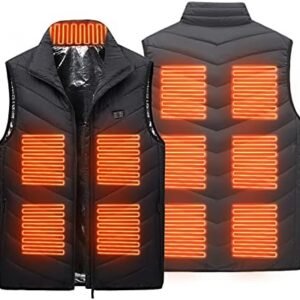 Vestă încălzită electrică unisex Y-KINZ cu 11 zone de încălzire, alimentare USB, vestă termică pentru iarnă (fără baterie inclusă) - L