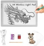Placă luminoasă LED A4 TOHETO wireless, reîncărcabilă, cu suport reglabil și clip superior – pentru desen & diamond painting