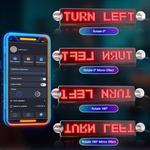 Panou LED RGB programabil cu text derulant, control Bluetooth prin aplicație, USB 5V, afișaj LED personalizabil pentru mașină, magazin, bar sau business – Leadleds - imagine 7