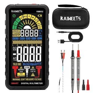 Multimetru Digital Inteligent KAIWEETS KM602, Reîncărcabil USB-C, Smart Auto Range, AC/DC, NCV, Temperatură, Voltmetru și Ohmmetru Profesional