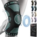 Orteză profesională pentru genunchi NEENCA XXL, negru-emerald, suport medical compresiv cu tampon rotulă și stabilizatori laterali pentru menisc, ACL și dureri articulare