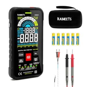 Multimetru Digital Inteligent KAIWEETS KM601, 10000 Counts, Auto Range, AC/DC, Voltmetru, Ohmmetru, Capacitate, Frecvență, NCV, Temperatură, 10A
