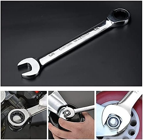 Set chei combinate cu clichet 8–19 mm, 72 dinți, din oțel Chrome Vanadium, în husă rulabilă – AIRAJ - imagine 5