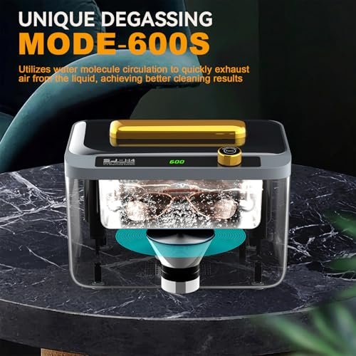 Aparat de curățare cu ultrasunete Hogance 900 ml 75W, 6 moduri timp + Degas, pentru bijuterii, ochelari, ceasuri și aparate dentare - imagine 4