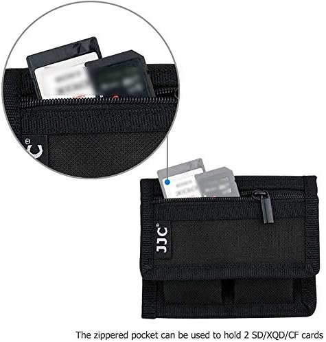 Husă / pouch JJC pentru baterii și accesorii foto, geantă compactă de depozitare cu fermoar – negru - imagine 2