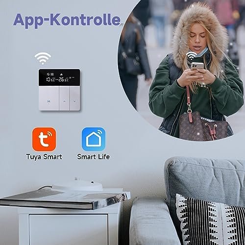 Termostat inteligent WiFi Beok pentru centrală pe gaz, programabil, compatibil Smart Life / Alexa / Google Home - imagine 3