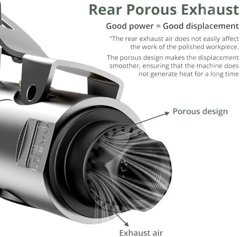 Set polizor pneumatic unghiular 90° cu accesorii, mini șlefuitor cu aer comprimat 90 PSI (6.2 Bar), discuri abrazive 50 mm și capete pentru lustruire – EYPINS - imagine 5