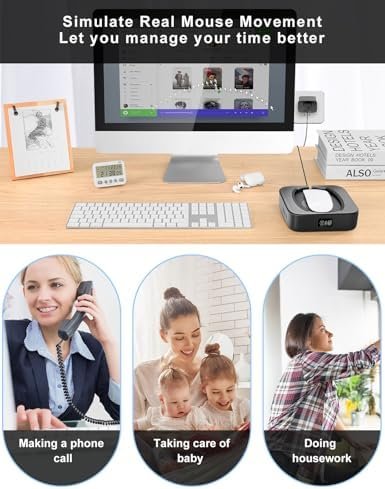 Mouse Mover mecanic Meatanty, dispozitiv automat pentru mișcarea mouse-ului, super silențios, interval reglabil, menține PC-ul activ pentru birou și remote work - imagine 8