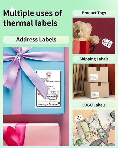 Etichete rotunde albe 2”(50mm) pe rol, 400 bucăți, pentru imprimantă termică 4×6 – autocolante termice premium pentru logo, etichete personalizate și small business - imagine 3