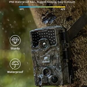 Cameră de vânătoare usogood 4K 36MP cu Night Vision, senzor mișcare PIR și IP66 Waterproof