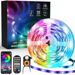 Bandă LED RGB 3M cu senzor de mișcare, 3 moduri, control APP & telecomandă, sincronizare muzică, iluminare ambientală