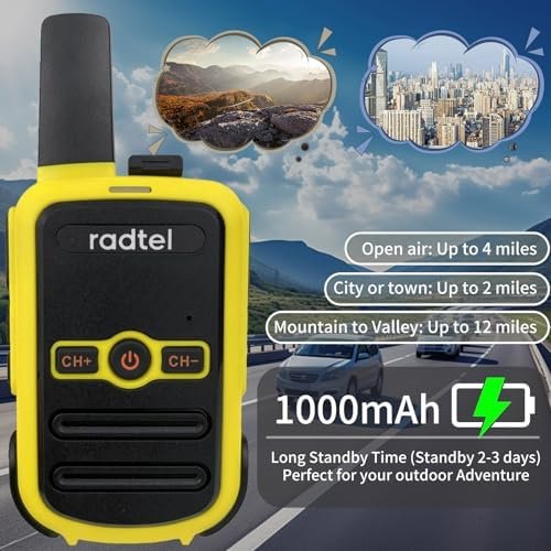Set 2 walkie-talkie Radtel RT12 reîncărcabile USB, stații radio FRS cu rază lungă, 16 canale, funcție VOX handsfree, pentru camping și drumeții - imagine 3