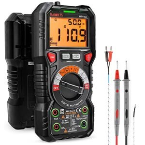 Multimetru Digital Profesional KAIWEETS HT118A TRMS, 6000 Counts, Auto Range, 1000V/10A, NCV, Temperatură, Capacitate și Continuitate