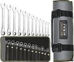 Set chei combinate cu clichet 8–19 mm, 72 dinți, din oțel Chrome Vanadium, în husă rulabilă – AIRAJ