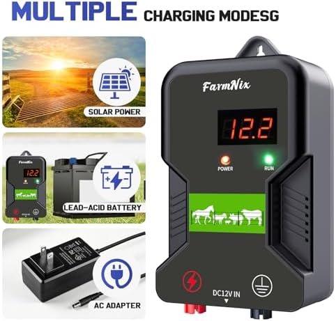 Generator electric pentru gard electric 12KV, energizator 2 Jouli cu LED indicator, rază până la 15 km, protecție animale sălbatice pentru ferme și grădini - imagine 3