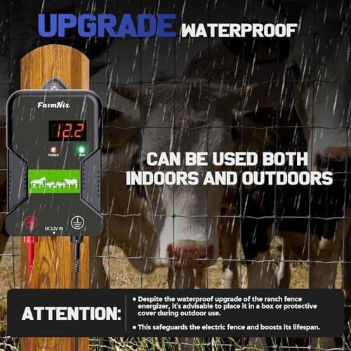 Generator electric pentru gard electric 12KV, energizator 2 Jouli cu LED indicator, rază până la 15 km, protecție animale sălbatice pentru ferme și grădini - imagine 5