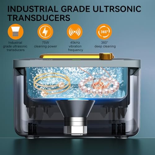 Aparat de curățare cu ultrasunete Hogance 900 ml 75W, 6 moduri timp + Degas, pentru bijuterii, ochelari, ceasuri și aparate dentare - imagine 5
