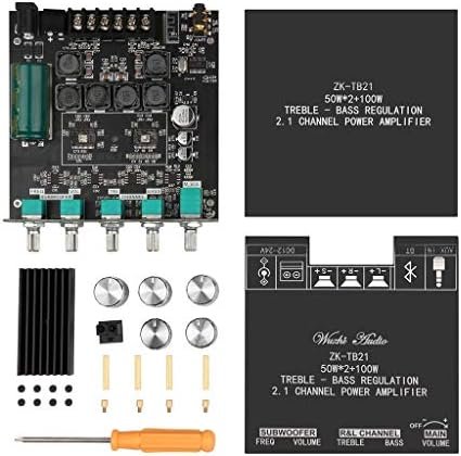 Amplificator Audio Bluetooth ZK-TB21 2.1CH 200W, 50W×2 + 100W Subwoofer, Bluetooth 5.0 & AUX, Control Bass/Treble pentru Boxe DIY - imagine 9