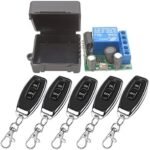 Releu wireless DieseRC 433MHz DC12V, 1 canal, cu 5 telecomenzi RF, contact fără potențial (dry contact)