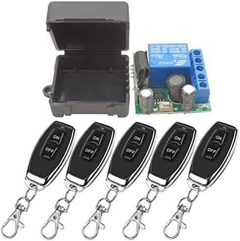 Releu wireless DieseRC 433MHz DC12V, 1 canal, cu 5 telecomenzi RF, contact fără potențial (dry contact)