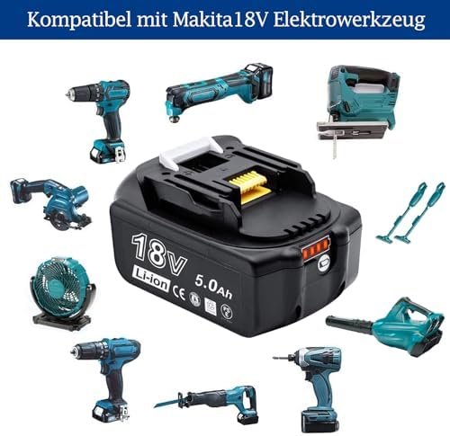 Acumulator AKKOPOWER 18V 5000mAh Compatibil BL1850 / BL1860B, Baterie Li-Ion cu Indicator LED pentru Scule Electrice 18V - imagine 5
