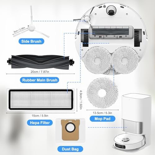 Kit accesorii compatibile Xiaomi X20+ / X10+ și Dreame L10 / S10 / S20, piese de schimb pentru aspirator robot - imagine 2