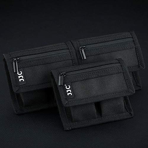 Husă / pouch JJC pentru baterii și accesorii foto, geantă compactă de depozitare cu fermoar – negru - imagine 5