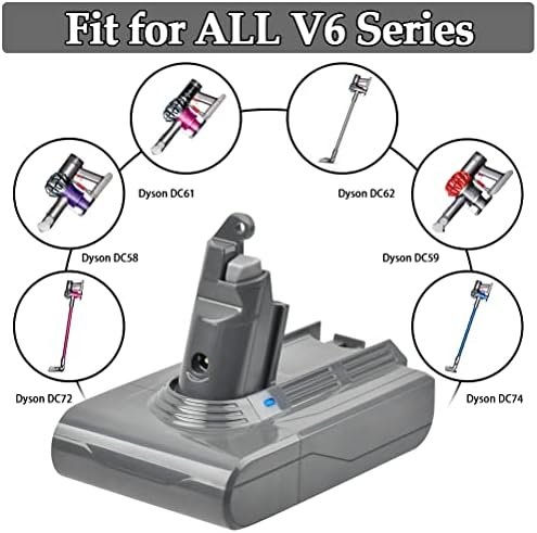 Baterie de schimb 4000mAh 21.6V pentru Dyson V6, acumulator Li-Ion compatibil cu Dyson V6/DC58/DC59/DC61/DC62/DC74 + 2 filtre gratuite - imagine 3