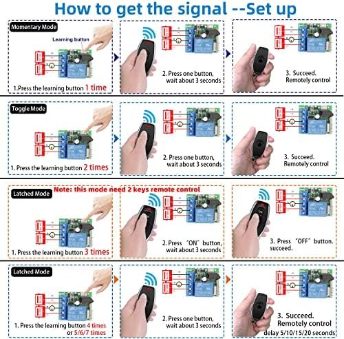 Releu wireless DieseRC 433MHz DC12V, 1 canal, cu 5 telecomenzi RF, contact fără potențial (dry contact) - imagine 8