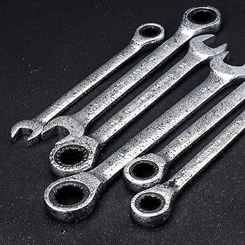 Set chei combinate cu clichet 8–19 mm, 72 dinți, din oțel Chrome Vanadium, în husă rulabilă – AIRAJ - imagine 4