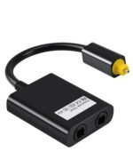 Splitter Audio Optic Toslink 1 la 2, Cablu Fibra Optică SPDIF, 1 Intrare – 2 Ieșiri, Conectori Aurii 24K