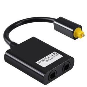 Splitter Audio Optic Toslink 1 la 2, Cablu Fibra Optică SPDIF, 1 Intrare – 2 Ieșiri, Conectori Aurii 24K