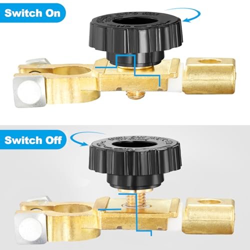 Set 2 Întrerupătoare Separator Baterie 12V/24V 125A – Comutator Rotativ pentru Borna Negativă, Auto, Camion, Barcă, Rulotă - imagine 4