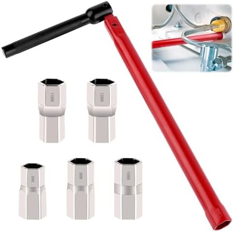 Cheie Profesională pentru Montaj Baterii Sanitare 8–12 mm, Set 6 Piese pentru Robinet Chiuvetă și Lavoar, Unealtă Instalare Baterii Sanitare