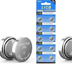 Set 20 baterii LiCB 395 / SR927SW / 399, oxid de argint 1.55V, pentru ceasuri și dispozitive electronice