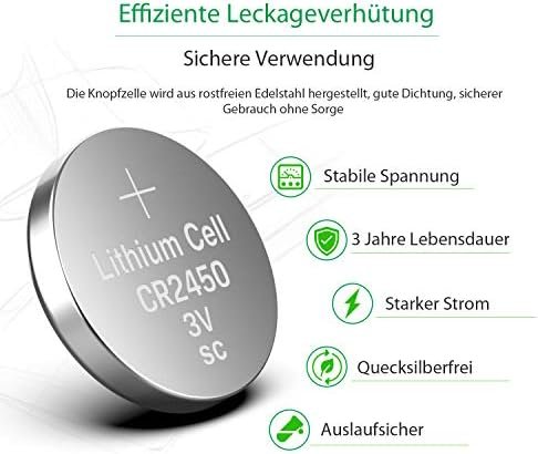 Set 10 Baterii LiCB CR2450 3V Litiu, Baterii Tip Monedă pentru Telecomenzi, Chei Auto, Cântare și Dispozitive Electronice - imagine 5